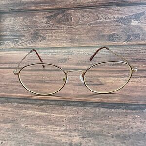 Marchon Autoflex 34 Gold Oval Eyeglasses Flexon Havana 51-18-145 FRAMES ONLY